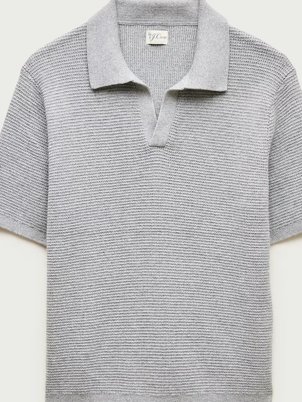 J. Crew Short-sleeve cotton waffle-knit johnny-collar sweater-polo XL NWT